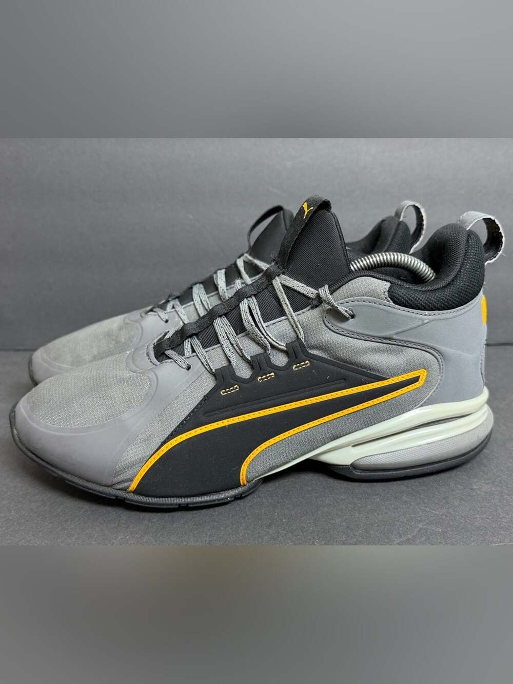 Puma Axelion Knit Athletic Sneakers Shoes Castlerock Grey Men Size 10